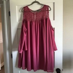 Signature Studio Plus Size Crochet Cold Shoulder Dress / Tunic